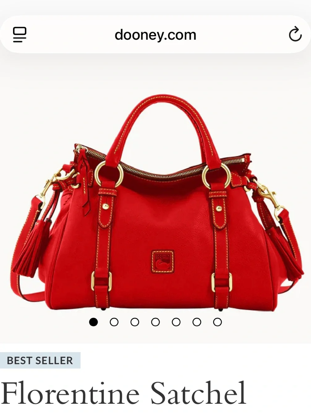 💖SPOTLIGHT💖NWT Dooney & Bourke Red Florentine Satchel with Gold Hardware